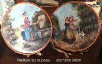 Tambourins decor peint la paire.JPG